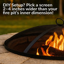 Sunnydaze Outdoor Heavy-Duty Steel Round Fire Pit Spark Screen