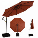 Sunnydaze 10 ft Offset Patio Umbrella with Base and Sandbag Weight