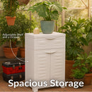 Sunnydaze Plastic Garage Storage Cabinet with Adjustable Shelf - 34.5"