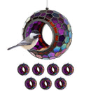 Sunnydaze Mosaic Fly-Through Hanging Bird Feeder - Set of 8