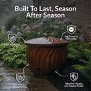 Sunnydaze Metal Garden Hose Holder Pot with Lid