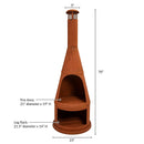 Sunnydaze 71" H Steel Outdoor Chiminea Fire Pit with Built-In Log Holder