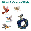Sunnydaze Mosaic Fly-Through Flower Bird Feeder - Indigo - Set of 6