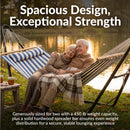Sunnydaze 2-Person Quilted Fabric Double Hammock with Pillow