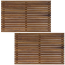 Sunnydaze Solid Teak Shower Mat - Spa-Inspired Slatted Bath Mat