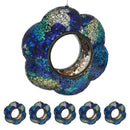 Sunnydaze Mosaic Fly-Through Flower Bird Feeder - Indigo - Set of 6