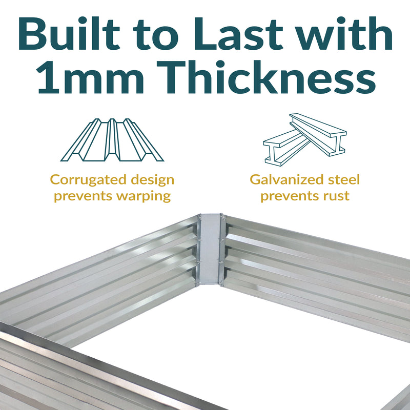 Sunnydaze Galvanized Steel Raised Garden Bed