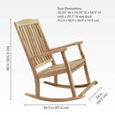 Sunnydaze Outdoor Rocking Chair for Patio - Teak Wood