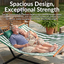 Sunnydaze Rope Hammock with 12' Steel Stand, Pad, and Pillow