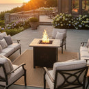 Sunnydaze Outdoor 30" Square Propane Gas Fire Pit Table with Lava Rocks