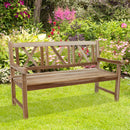 Sunnydaze 2-Person Teak Patio Bench for Outside