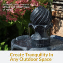 Sunnydaze 45" 2-Tier Arcade Solar Outdoor Water Fountain with LED