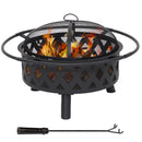 Sunnydaze Crossweave Outdoor Fire Pit with Cover and Screen