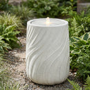 Sunnydaze Textured Spiral Bubble Outdoor Fountain with LED Light