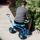 Sunnydaze Rolling Garden Cart with Steering Handle and Swivel Seat