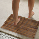 Sunnydaze Solid Teak Shower Mat - Spa-Inspired Slatted Bath Mat