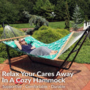 Sunnydaze 2-Person Quilted Fabric Double Hammock with Pillow