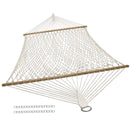 Sunnydaze Double Wide 2 Person Cotton Spreader Bar Rope Hammock, 2 Person, 450 Pound Capacity