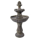 Sunnydaze 2-Tier Pineapple Water Fountain Solar with Battery Backup Fountain, 33 Inch Tall