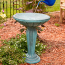 Sunnydaze Grecian Garden Reinforced Concrete Bird Bath - 20.25" H