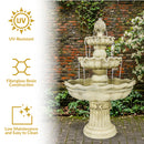 Sunnydaze 3-Tier Pineapple Garden Fountain - White - 51" H