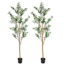 Sunnydaze Realistic Faux Olive Tree in Pot with Silk Leaves