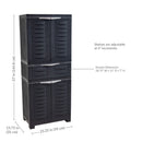 Sunnydaze Plastic Garage Storage Cabinet with 2 Adjustable Shelves