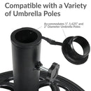 Sunnydaze 18-Inch Round Cast Iron Umbrella Base - Black