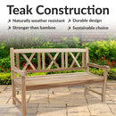 Sunnydaze 2-Person Teak Patio Bench for Outside