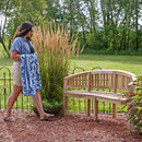 Sunnydaze Outdoor Wooden Teak Banana Bench for Garden or Patio - 59" W