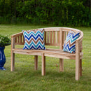 Sunnydaze Outdoor Wooden Teak Banana Bench for Garden or Patio - 59" W