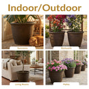 Sunnydaze Anjelica Polyresin Large Round Outdoor Planter