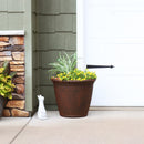 Sunnydaze Anjelica Polyresin Large Round Outdoor Planter