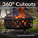 Sunnydaze Crossweave Outdoor Fire Pit with Cover and Screen
