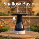 Sunnydaze Glazed Ceramic Outdoor Bird Bath
