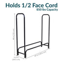 Sunnydaze Outdoor Firewood Log Rack with Cover Combo - Black