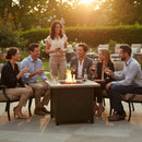 Sunnydaze Outdoor 30" Square Propane Gas Fire Pit Table with Lava Rocks