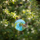 Sunnydaze Solar Bird Feeder with Glass Fly-Through Design