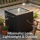 Sunnydaze Rectangle Polystone Outdoor Bubble Fountain