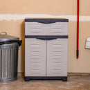 Sunnydaze Plastic Garage Storage Cabinet with Adjustable Shelf - 34.5"