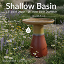 Sunnydaze Glazed Ceramic Outdoor Bird Bath