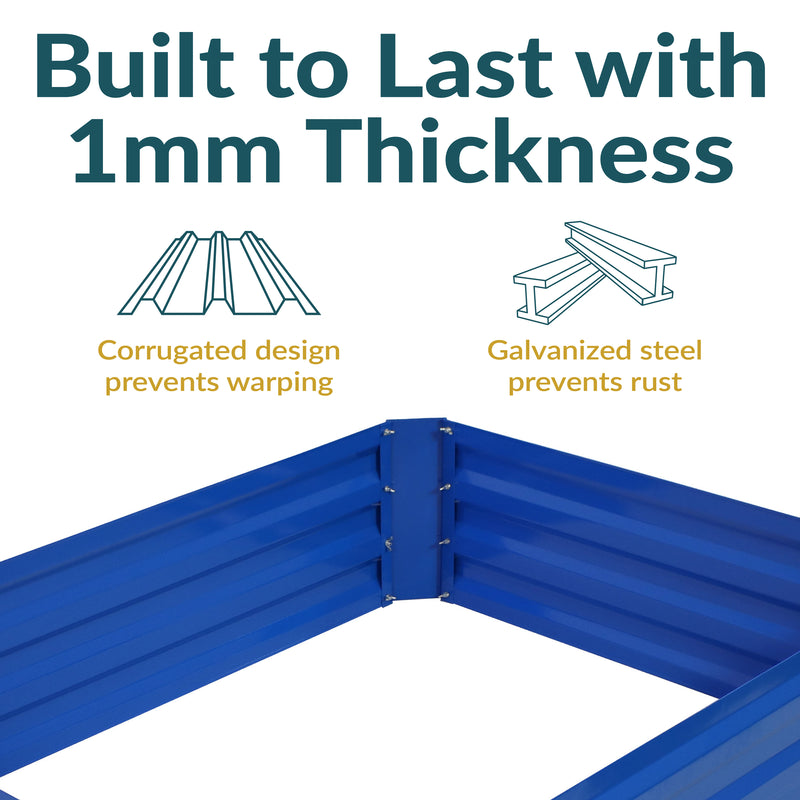 Sunnydaze Galvanized Steel Raised Garden Bed