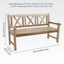 Sunnydaze 2-Person Teak Patio Bench for Outside