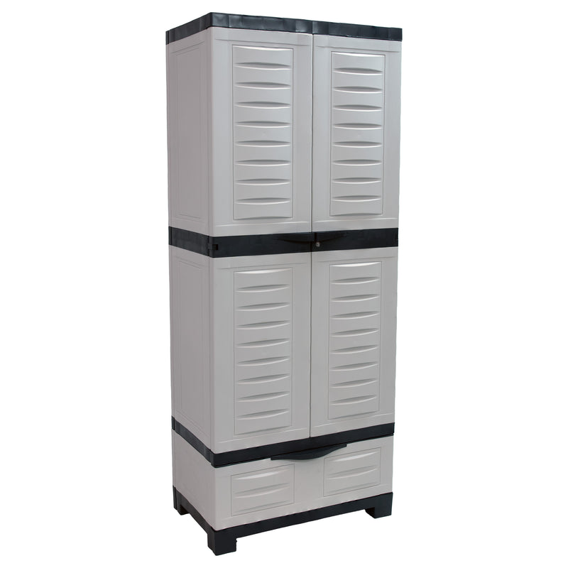 Sunnydaze 3-Shelf Plastic Lockable Storage Cabinet - 57.5"