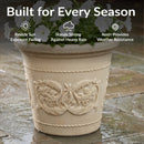 Sunnydaze Arabella Polyresin Large Round Outdoor Planter