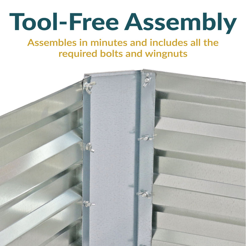 Sunnydaze Galvanized Steel Raised Garden Bed