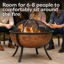 Sunnydaze 32" Outdoor Wood-Burning Fire Pit with Spark Screen
