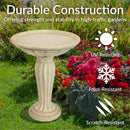 Sunnydaze Grecian Garden Reinforced Concrete Bird Bath - 20.25" H