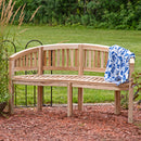 Sunnydaze Outdoor Wooden Teak Banana Bench for Garden or Patio - 59" W
