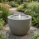 Sunnydaze Polystone Round Bubble Outdoor Water Fountain with LED Light